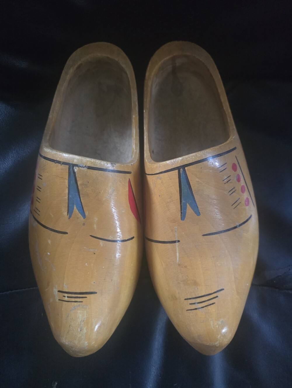 Vintage Hand Carved Wooden Clogs (Oversize)